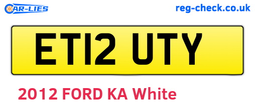 ET12UTY are the vehicle registration plates.