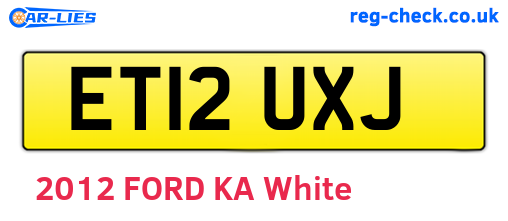 ET12UXJ are the vehicle registration plates.