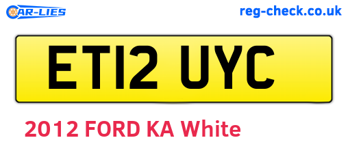 ET12UYC are the vehicle registration plates.