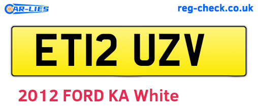ET12UZV are the vehicle registration plates.