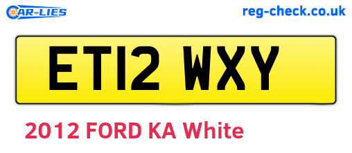 ET12WXY are the vehicle registration plates.