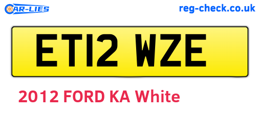 ET12WZE are the vehicle registration plates.