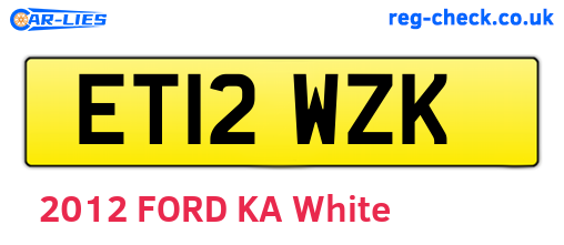ET12WZK are the vehicle registration plates.