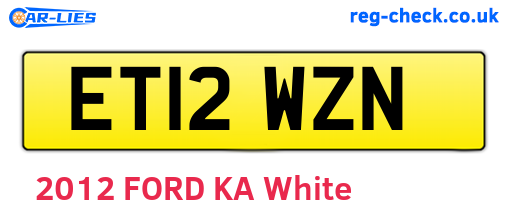ET12WZN are the vehicle registration plates.