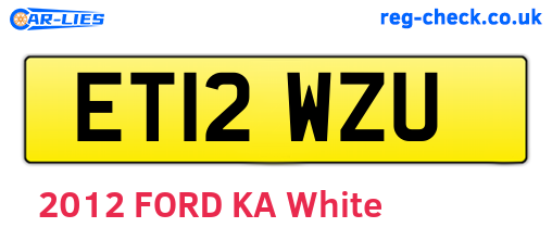 ET12WZU are the vehicle registration plates.