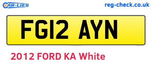 FG12AYN are the vehicle registration plates.