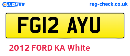 FG12AYU are the vehicle registration plates.