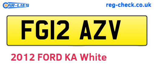 FG12AZV are the vehicle registration plates.