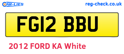FG12BBU are the vehicle registration plates.