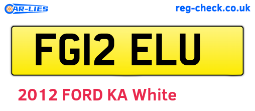 FG12ELU are the vehicle registration plates.