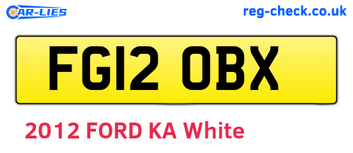 FG12OBX are the vehicle registration plates.