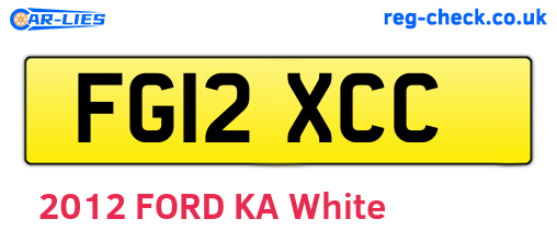 FG12XCC are the vehicle registration plates.