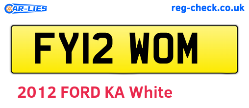 FY12WOM are the vehicle registration plates.