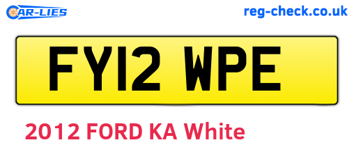 FY12WPE are the vehicle registration plates.