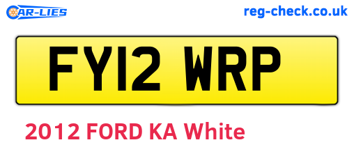 FY12WRP are the vehicle registration plates.