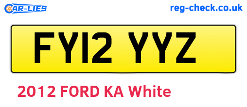 FY12YYZ are the vehicle registration plates.