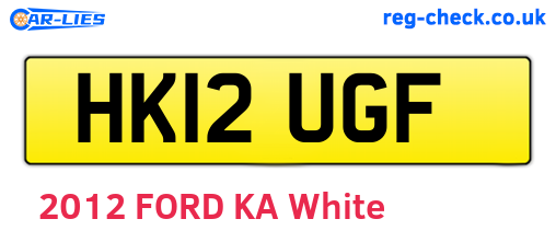 HK12UGF are the vehicle registration plates.
