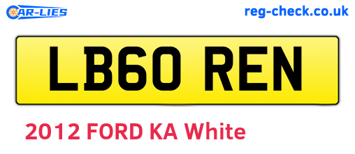 LB60REN are the vehicle registration plates.