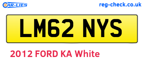 LM62NYS are the vehicle registration plates.