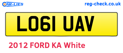 LO61UAV are the vehicle registration plates.