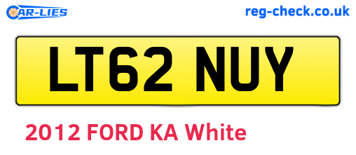 LT62NUY are the vehicle registration plates.