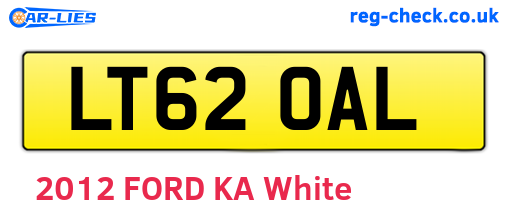 LT62OAL are the vehicle registration plates.