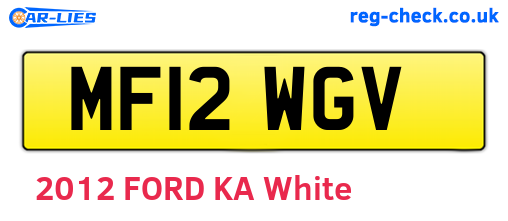 MF12WGV are the vehicle registration plates.