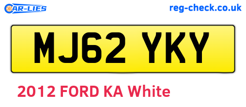 MJ62YKY are the vehicle registration plates.