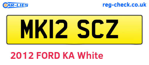 MK12SCZ are the vehicle registration plates.