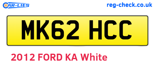 MK62HCC are the vehicle registration plates.