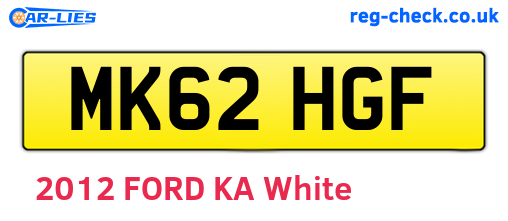 MK62HGF are the vehicle registration plates.