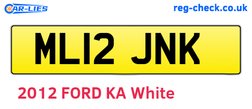 ML12JNK are the vehicle registration plates.