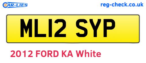 ML12SYP are the vehicle registration plates.