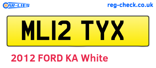 ML12TYX are the vehicle registration plates.