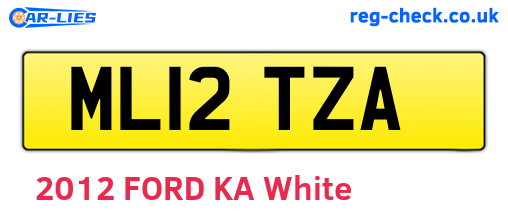 ML12TZA are the vehicle registration plates.
