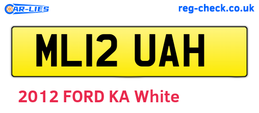ML12UAH are the vehicle registration plates.
