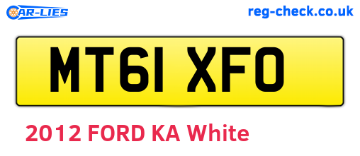 MT61XFO are the vehicle registration plates.