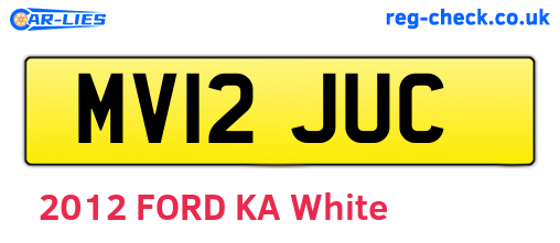 MV12JUC are the vehicle registration plates.
