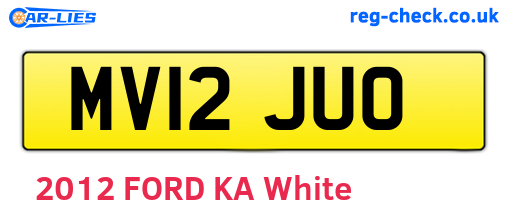 MV12JUO are the vehicle registration plates.