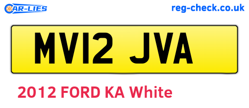MV12JVA are the vehicle registration plates.