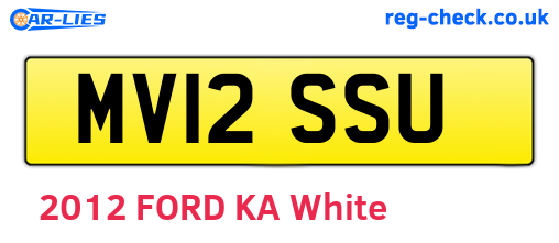 MV12SSU are the vehicle registration plates.