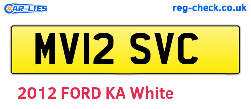 MV12SVC are the vehicle registration plates.
