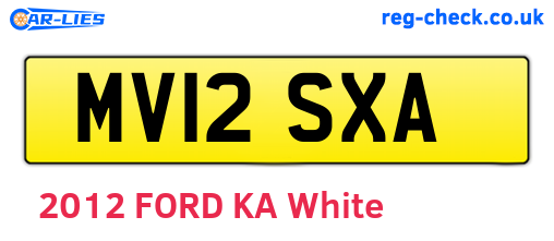 MV12SXA are the vehicle registration plates.