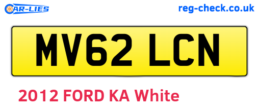 MV62LCN are the vehicle registration plates.