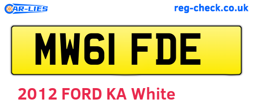 MW61FDE are the vehicle registration plates.