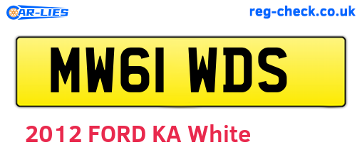MW61WDS are the vehicle registration plates.