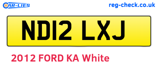 ND12LXJ are the vehicle registration plates.