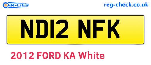 ND12NFK are the vehicle registration plates.