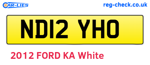 ND12YHO are the vehicle registration plates.