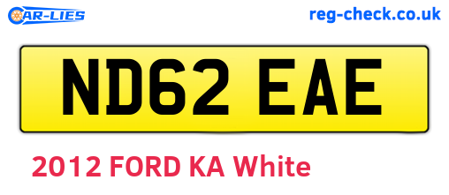 ND62EAE are the vehicle registration plates.